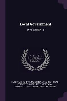 Paperback Local Government: 1971-72 Rep 16 Book