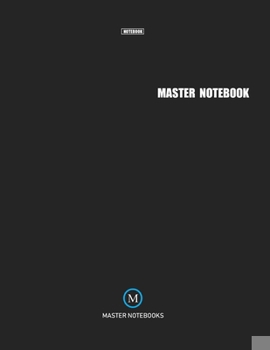 Paperback Notebook: Master Notebook: Lined Notebook - Large (8.5 x 11 inches) - 100 Pages - Black Glossy Cover Book