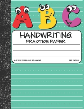 Paperback Handwriting Practice Paper: Dotted Mid-lines 110 Pages Uppercase and Lowercase Writing Sheets Notebook For Kids (Kindergarten To 3rd Grade Student Book