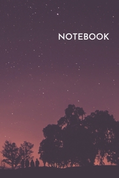 Notebook: Night Sky Blank Lined Blush Notes Journal 6x9 Inches 100 Pages stars and trees Notebook
