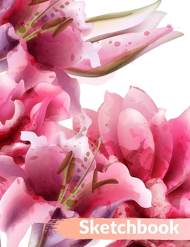 Paperback Sketchbook: 8.5X11 inches notebook, blank page journal, 100 pages plank paper for sketcher, girls, women, flower lover, lovely and Book