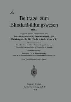 Paperback Beiträge Zum Blindenbildungswesen: Heft 1 [German] Book