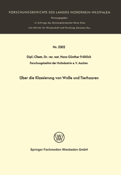 Paperback Über die Klassierung von Wolle und Tierhaaren [German] Book