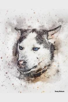 Paperback Husky Notebook: Beautiful Hand Painted Watercolor Dog Journal Book