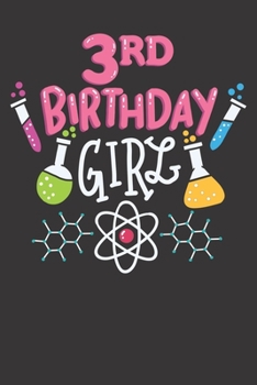 Paperback Notebook: 3rd Birthday Girl Science Scientist Party Gift Dot Grid 6x9 120 Pages Book