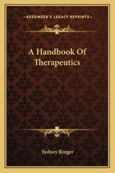 Paperback A Handbook Of Therapeutics Book