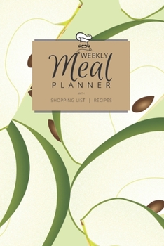 Weekly Meal Planner with Shopping List and Recipes: Organizer for 40 Weeks | Mosaic Collection – Apples | 6” x 9”, 122 Pages