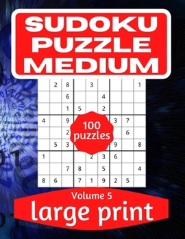 Paperback Sudoku Puzzle Medium: Sudoku Puzzle Book for Everyone With Solution Vol 5 [Large Print] Book