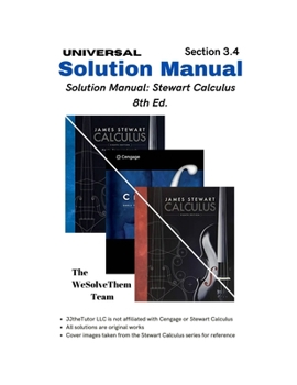 Paperback Solution Manual: Stewart Calculus 8th Ed.: Chapter 3 - Section 4 Book