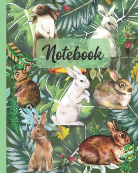 Paperback Notebook: Wild & Cottontail Rabbits - Animals Diary / Notes / Track / Log / Journal, Book Gifts For Women Men Kids Teens Girls B Book