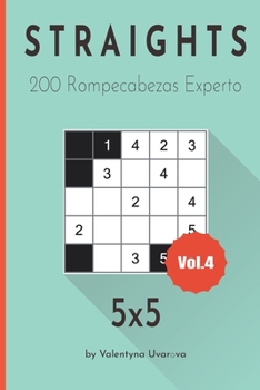 Paperback Straights: 200 Rompecabezas Experto 5x5 vol. 4 [Spanish] Book