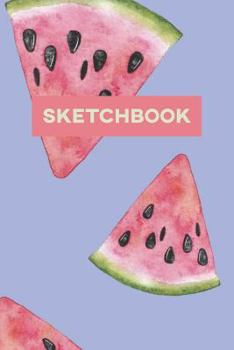 Paperback Sketchbook: Watermeleon Food Pattern Paint Cute Design Book