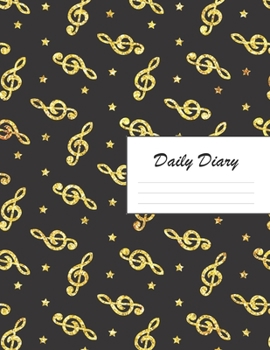 Daily Diary: Blank 2020 Journal Entry Writing Paper for Each Day of the Year | Music Golden Violin Key Musical Pattern | January 20 - December 20 | ... Your Life, Set Goals & Get Things Done