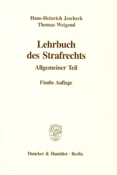 Hardcover Lehrbuch Des Strafrechts: Allgemeiner Teil [German] Book