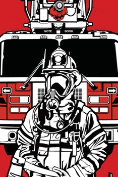 Fireman graphical notebook [6x9][lined][110pages]: Firefighter fire truck firemen fireman gift notebook journal for logs, notes