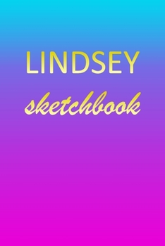 Lindsey: Sketchbook | Blank Imaginative Sketch Book Paper | Pink Blue Gold Custom Letter L Personalized Cover | Teach & Practice Drawing for ... Doodle Pad | Create, Imagine & Learn to Draw