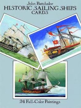Paperback Historic Sailing Ships Postcards: 24 Full-Color Paintings Book