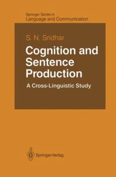Hardcover Cognition and Sentence Production Book