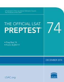 Paperback The Official LSAT Preptest 74: (Dec. 2014 Lsat) Book