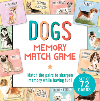 Hardcover Dogs Memory Match Game (Set of 72 Cards) Book