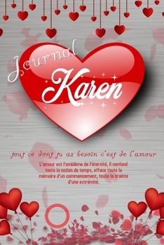 Karen - Journal / Livre: Noms Personnalisé Carnet de notes / Journal pour les filles et les femmes: Licorne qui dab aux cheveux aux couleurs du ... cadeau de Noël et de fête (French Edition)