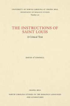 Paperback The Instructions of Saint Louis: A Critical Text Book