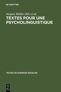 Hardcover Textes pour une psycholinguistique [French] Book