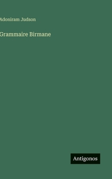 Hardcover Grammaire Birmane [French] Book