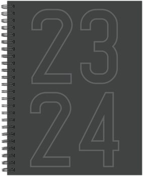Spiral-bound Charcoal Academic 2023-24 8.5 X 11 Softcover Weekly Planner Book