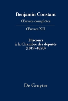 Hardcover Discours à la Chambre des députés (1819-1820) [French] Book