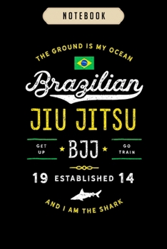 Paperback Notebook: Ocean Shark Jiu Jitsu for BJJ, Jujitsu Gift Notebook-6x9(100 pages)Blank Lined Paperback Journal For Student-Jiu jitsu Book