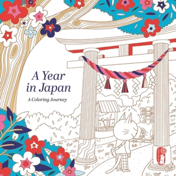 Paperback A Year in Japan: A Coloring Journey Book