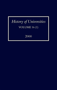 Hardcover History of Universities: Volume XVI (1): 2000 Book