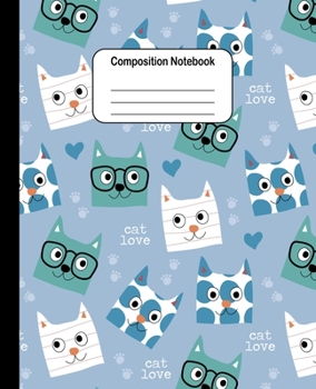 Paperback Composition Notebook - Cute Cats Pattern: College Ruled Blank Lined Cute Notebooks for Girls Women Teens Kids School Writing Notes Journal (7.5 x 9.25 Book