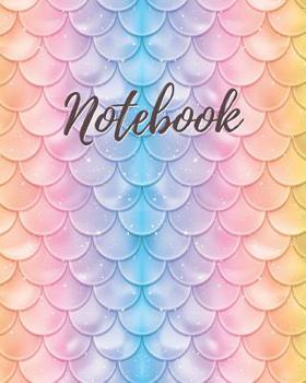 Notebook: Rainbow Mermaid Scale Pattern - College Lined Notebook & Journal - Cute Gift for Girls Teens Women (8 x10 120 Pages)
