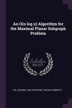 Paperback An O(n log n) Algorithm for the Maximal Planar Subgraph Problem Book