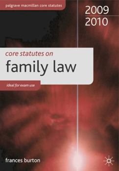 Paperback Core Statutes on Family Law. Frances Burton Book