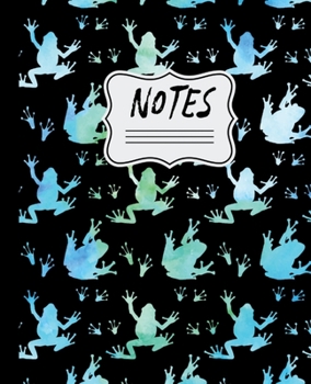 Notes: Tree Frogs Watercolor Silhouette Pattern 7.5" X 9.25" 110 Page Wide Ruled Notebook