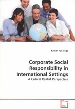 Paperback Corporate Social Responsibility in International Settings Book
