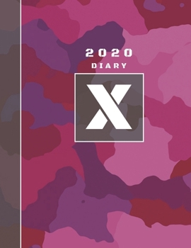 Paperback Personalised 2020 Diary Week To View Planner: A4 Letter X Pink Camo Camouflage Organiser And Planner For The Year Ahead, School, Business, Office, Wor Book