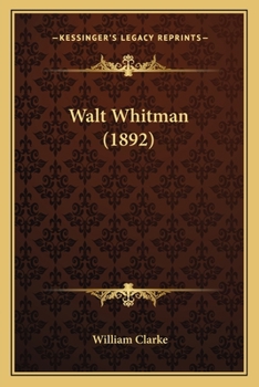 Paperback Walt Whitman (1892) Book