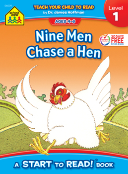 Paperback School Zone Nine Men Chase a Hen - A Level 1 Start to Read! Book