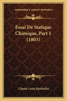 Paperback Essai De Statique Chimique, Part 1 (1803) [French] Book