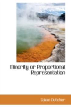 Paperback Minority or Proportional Representation Book