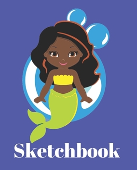 Cute Black Hair Brown Eyes Modern Mermaid Lover Gift Sketchbook for Drawing Coloring or Writing Journal (Creative Scribble Doodle Book)
