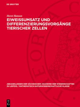 Hardcover Eiweissumsatz Und Differenzierungsvorgänge Tierischer Zellen [German] Book
