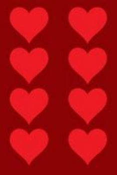 100 Page Unlined Notebook - Red Hearts on Maroon: Unruled; Blank White Paper; 6" x 9"; 15.2 cm x 22.9 cm; 50 Sheets; Page Numbers; Table of Contents;