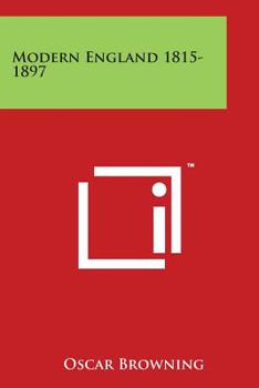 Paperback Modern England 1815-1897 Book