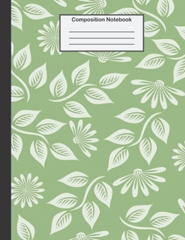 Paperback Composition Notebook: College Ruled - 8.5 x 11 Inches - 100 Pages - Green Tone Design Book