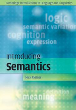 Introducing Semantics - Book  of the Cambridge Introductions to Language and Linguistics